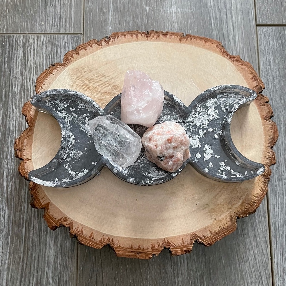🌙 Handmade Triple Moon Goddess Dish